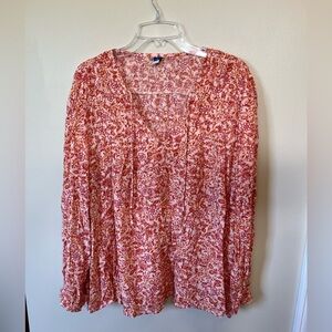 Old Navy Red Floral Women's Top